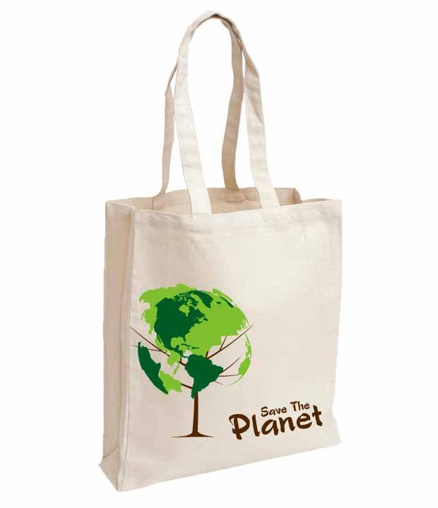 กระเป๋าผ้าพิมพ์ลาย Save the planet
